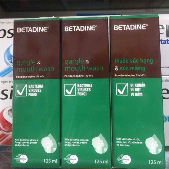 [Chính hãng] Nước súc họng và súc miệng Betadin Mouthwash chai 125ml  Date mới