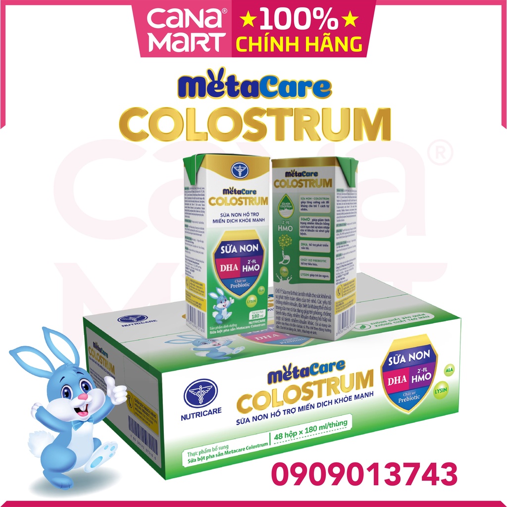 Thùng sữa nước Metacare COLOSTRUM sữa non hỗ trợ miễn dịch (180ml)
