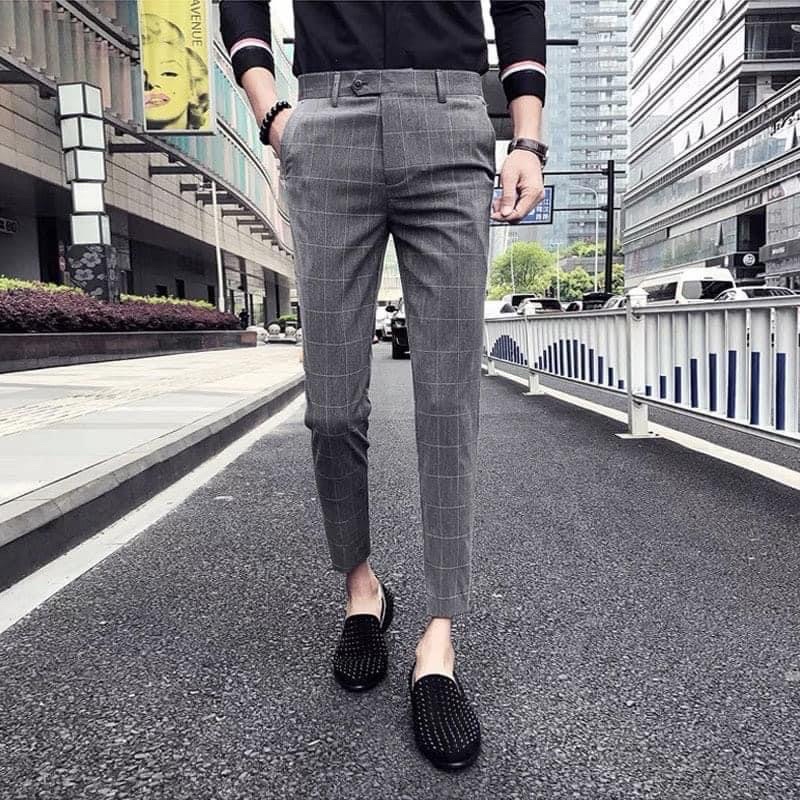 ❤Quần Tây Âu caro công sở nam cao cấp co giãn tốt