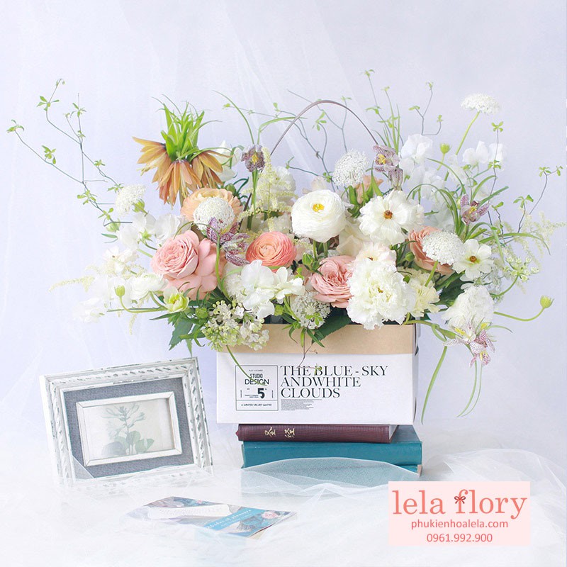 Túi giỏ chữ nhật cắm hoa size to (set 4 cái) - THH0049