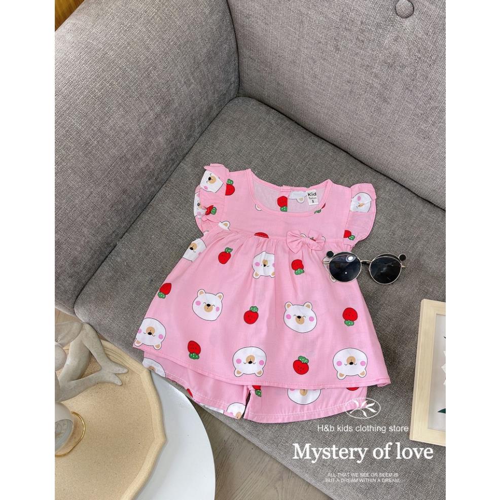 Bộ lanh nơ cánh tiên bé gái