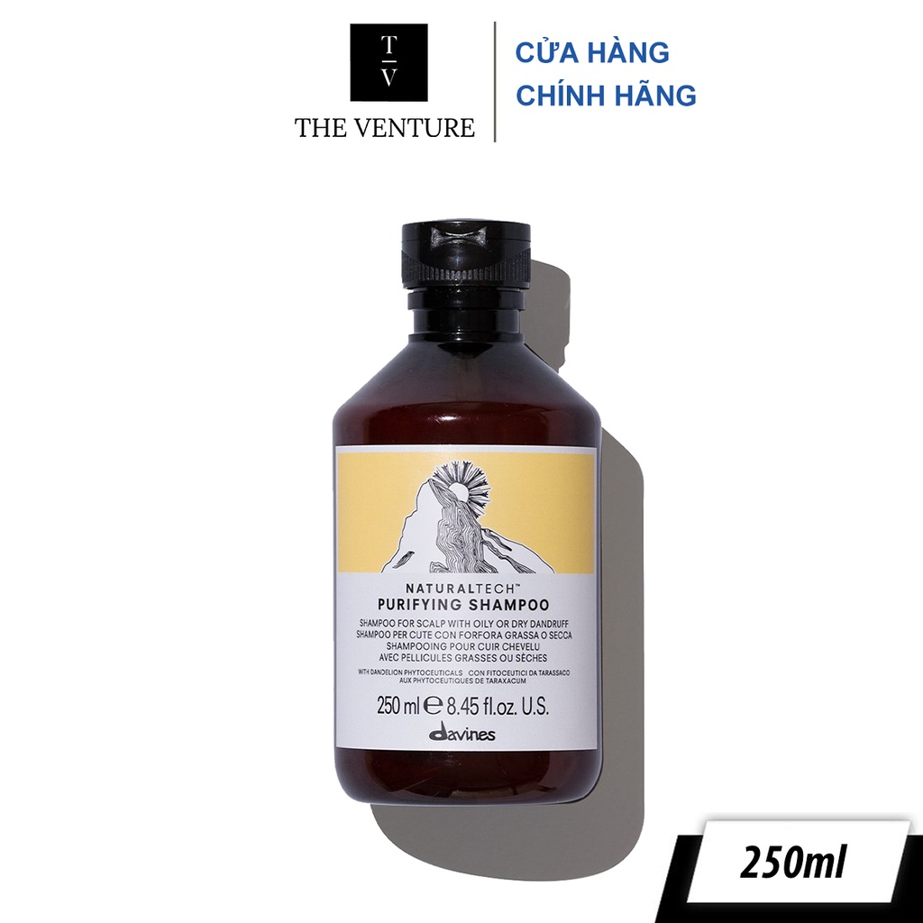 Combo Dầu Gội Tóc Gàu Davines NaturalTech Purifying Shampoo và Gel Chống Gàu Davines Purifying Anti-Dandruff Chính Hãng