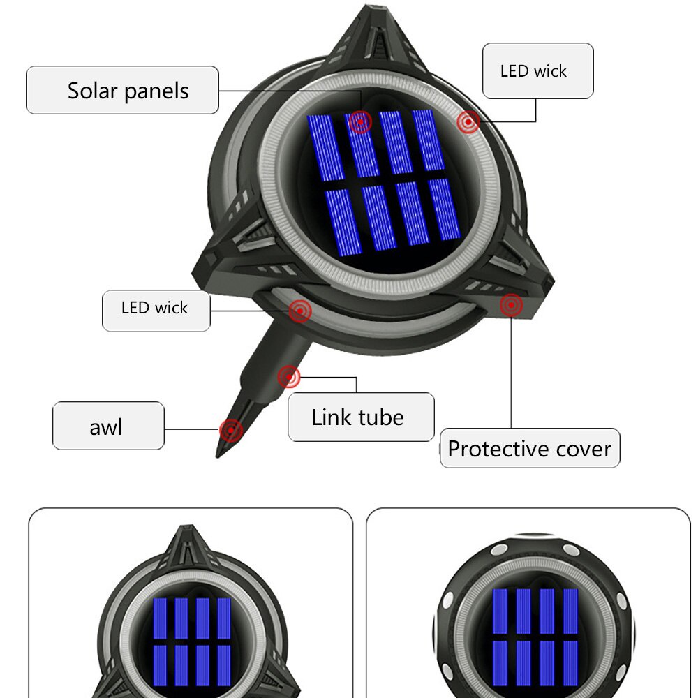 Đèn Năng Lượng Mặt Trời Cảm Biến Nhiều Màu Chống Thấm Nước Cho Sân Vườn