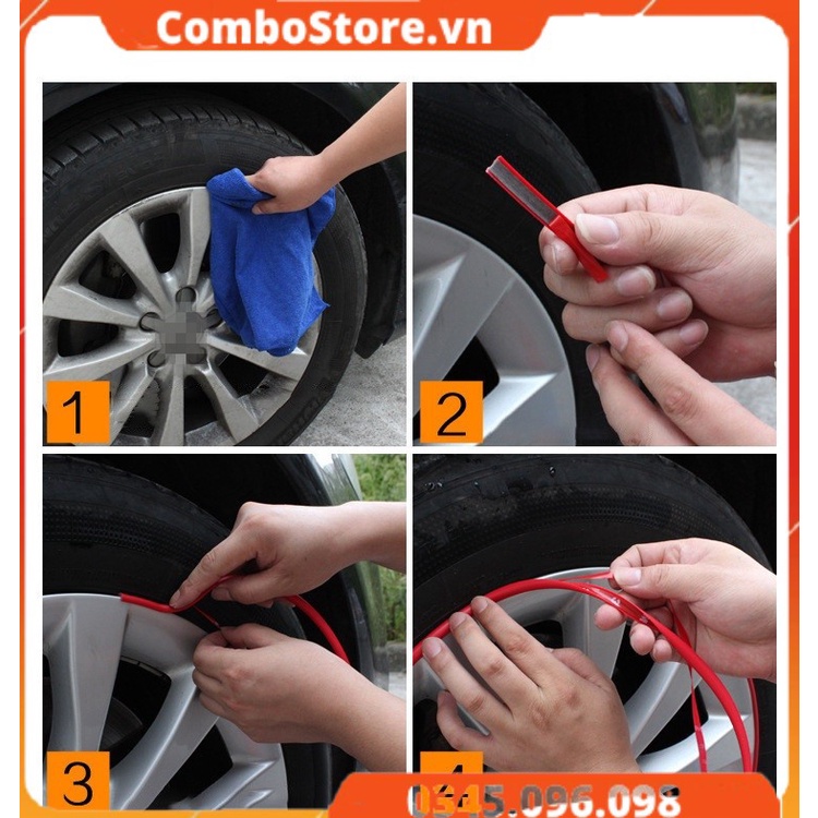Dây cao su bảo vệ viền bánh xe ô tô – Cuộn dây cao su trang trí mâm bánh xe ô tô xe hơi.