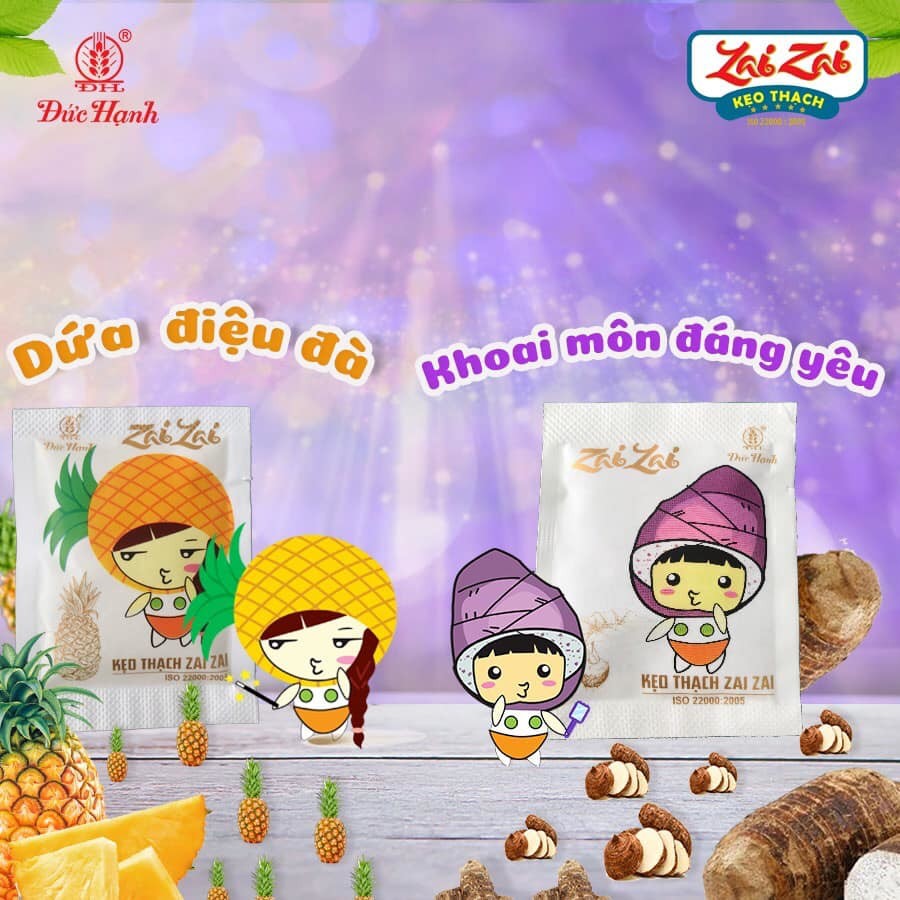 Thạch zaizai Đức Hạnh hương vị trái cây ngọt ngào, thạch rau câu zaizai giòn dai từ thiên nhiên