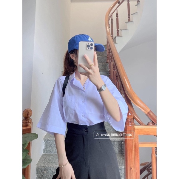 Áo Sơ Mi  TRẮNG TRƠN  Cao Cấp Áo Somi Like_AU Trắng Zip Chất lụa