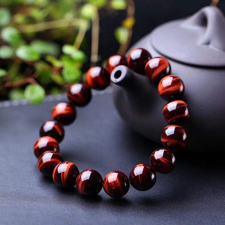 Vòng tay Phong thủy Nâu đỏ may mắn, tài lộc, bình an phù hợp Nam Nữ Mệnh Hỏa, Thổ - Đủ size 6,8,10,12,14,16 ly (mm)
