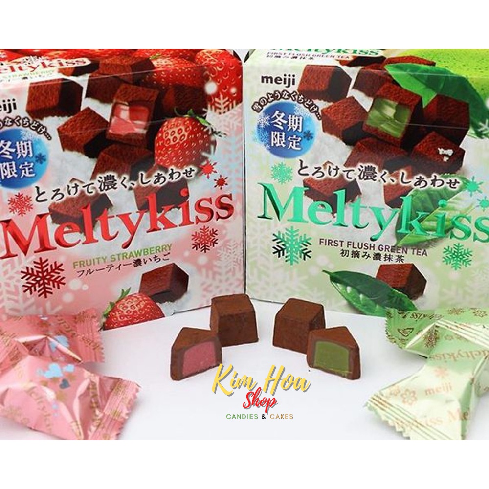 Sô-Cô-La Tươi MEIJI meltykiss 3 hương vị - MEIJI trà xanh - MEIJI dâu tây - MEIJI premiun chocolate - MADE IN JAPAN