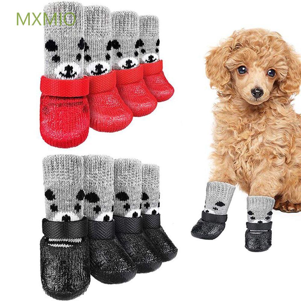 Giày boot đi mưa liền vớ dệt kim chống thấm nước giữ ấm dành cho chó mèo