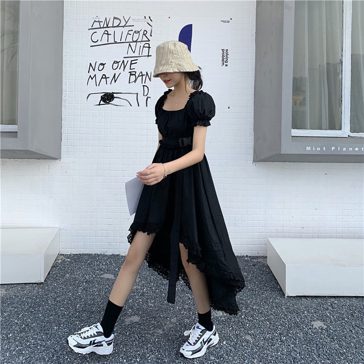 Đầm Nữ Ngắn Tay Cổ Vuông Eo Thắt Dây Thời Trang | BigBuy360 - bigbuy360.vn