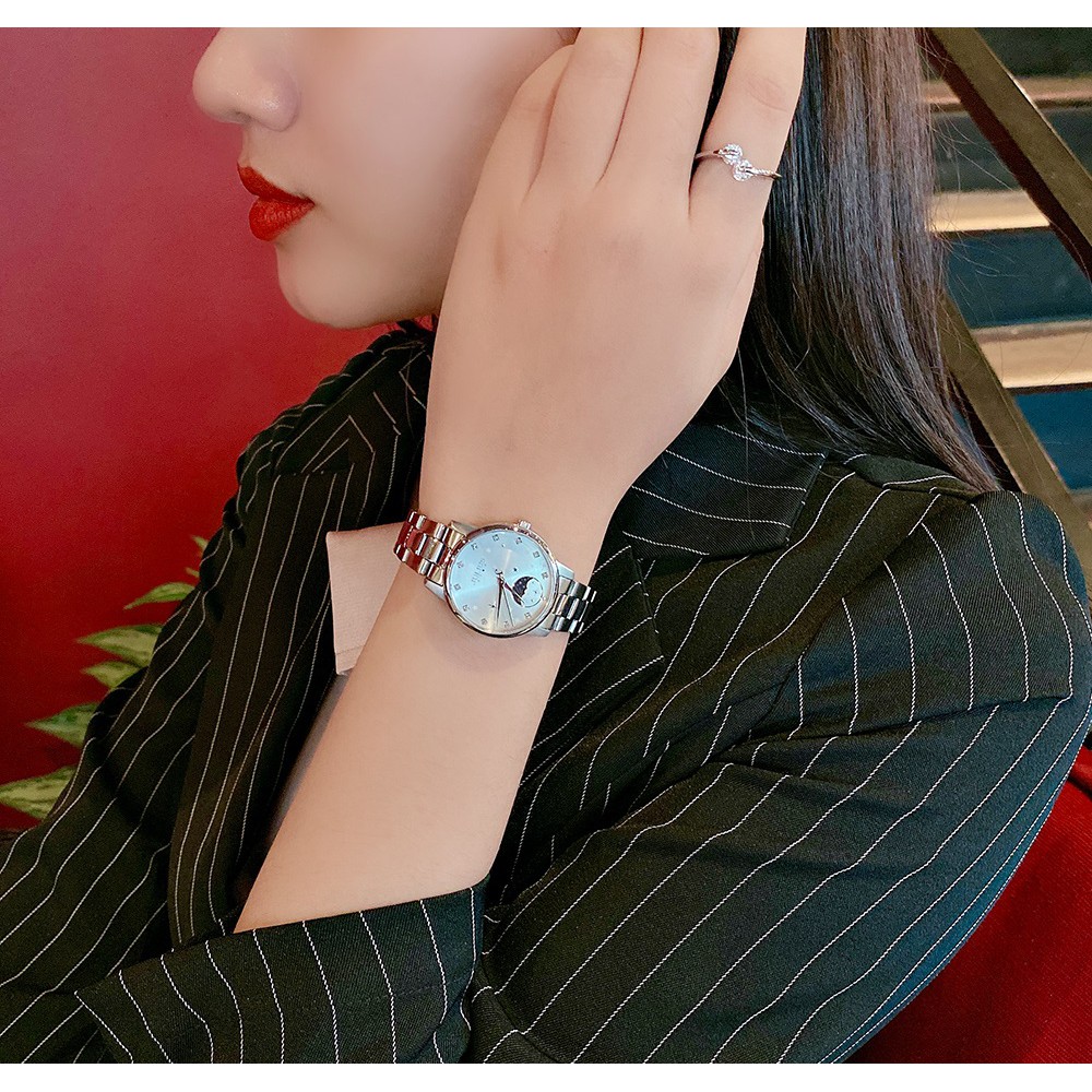 Đồng hồ nữ Julius Star Hàn Quốc JS-029 mặt kính Sapphire có lịch trăng