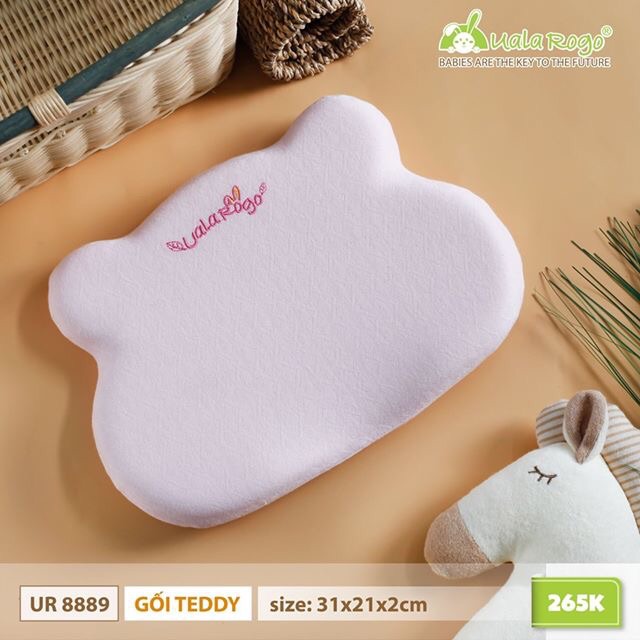 Gối chống bẹp đầu MMF Teddy UalaRogo Dùng Cho Bé Từ Sơ Sinh 31x21x3.5x2cm