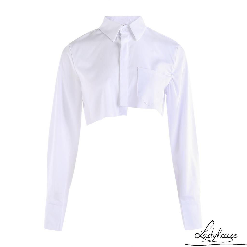 Áo Croptop Màu Trơn Thiết Kế Độc Đáo Thời Trang Mùa Xuân Cho Nữ