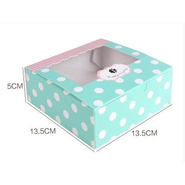 Hộp đựng bánh cupcake 4 bánh HT21 hộp đựng chấm bi hộp quà dễ thương