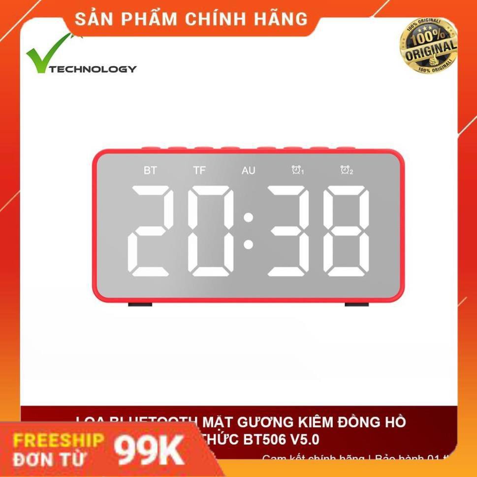 [Giảm 50%]  Loa Bluetooth Mặt Gương Kiêm Đồng Hồ Báo Thức BT506 V5.0 - Có Khe Cắm Thẻ Nhớ