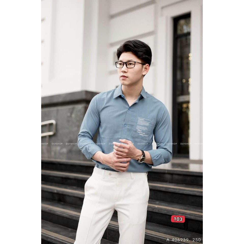 Áo Sơ Mi Nam Dài Tay Phối Kiểu BBR Vải Kate Lụa Mẫu Mới Nhất Giá Rẻ Cao Cấp