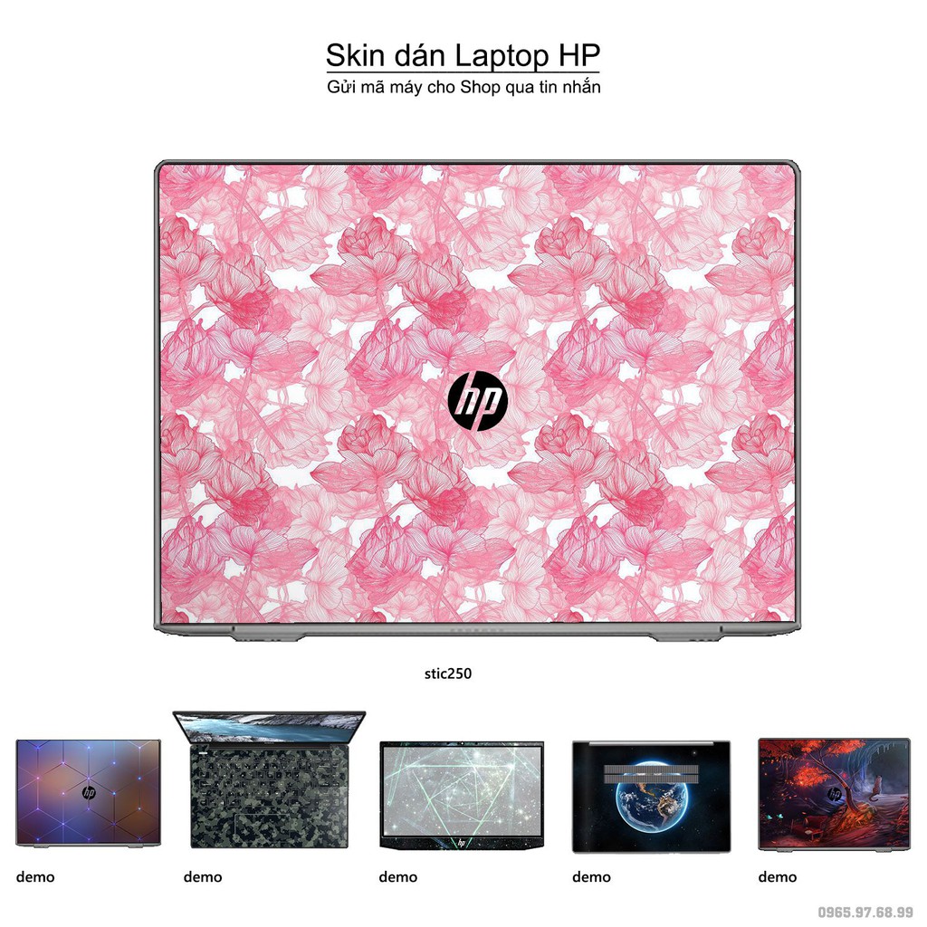 Skin dán Laptop HP in hình hoa hồng stic250 (inbox mã máy cho Shop)