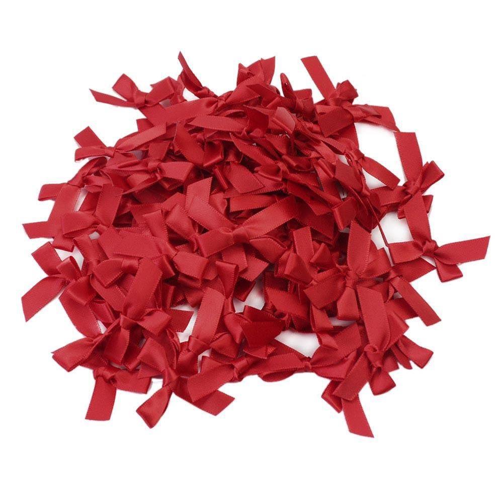 Set 100 Nơ Ruy Băng Satin Làm Đồ Thủ Công DIY Cho Bé Gái