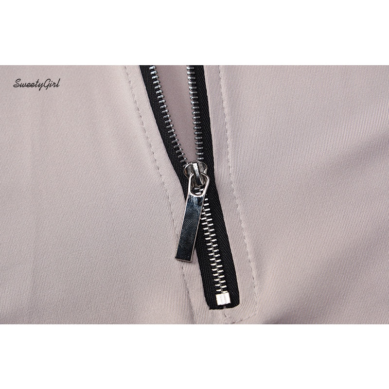 Set Đồ Thể Thao Gồm Áo Khoác Cardigan Tay Dài Cổ Tròn Màu Trơn Có Khóa Kéo Và Quần Dài Dành Cho Nữ 2022