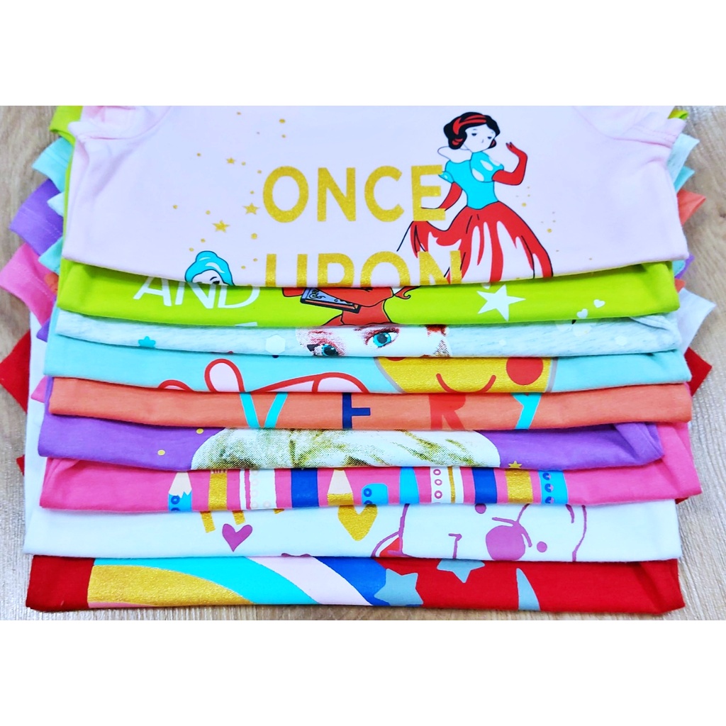 Áo thun tay ngắn size đại cho bé gái 15-40 kg