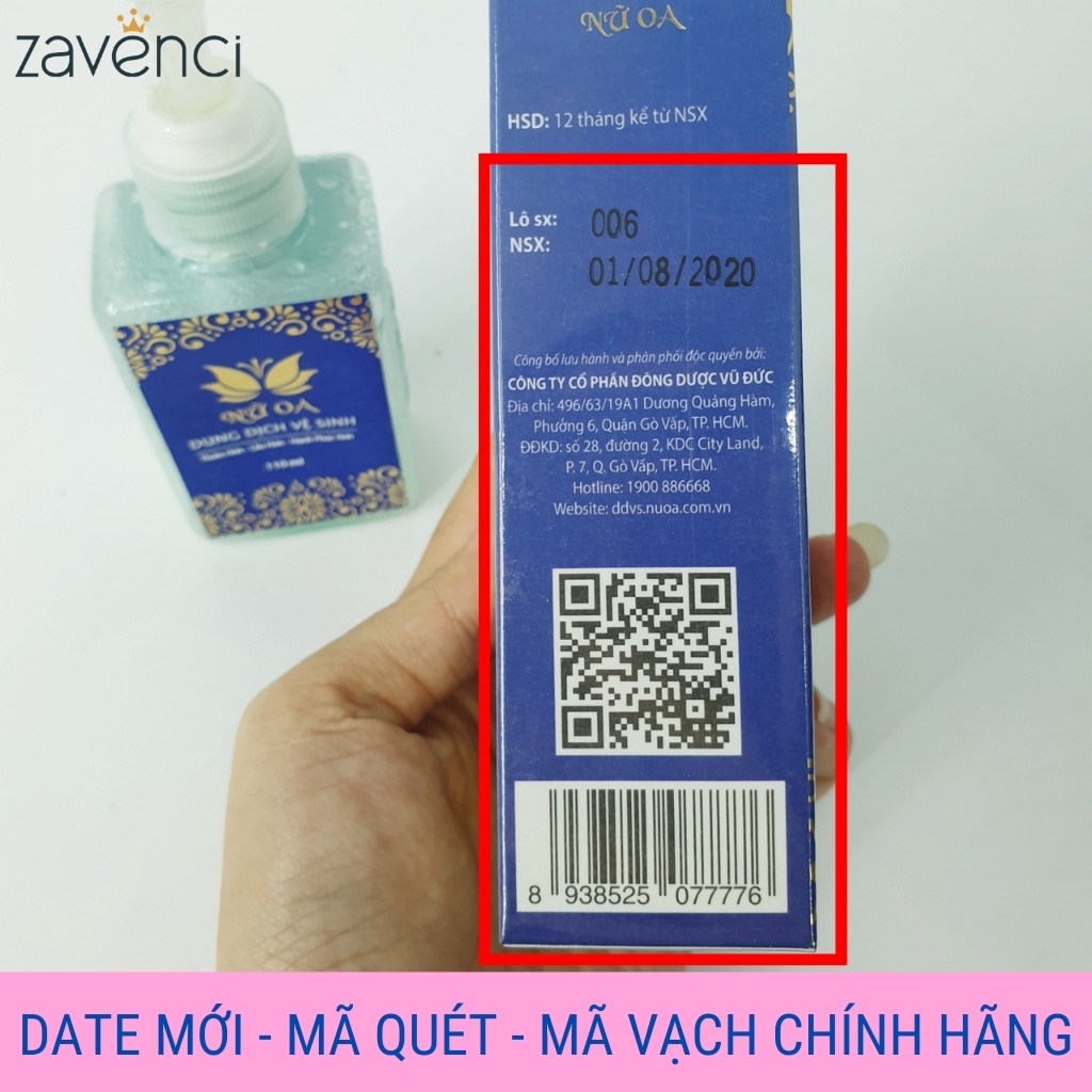 Dung dịch vệ sinh phụ nữ NỮ OA - HANA YUKI the mát khô thoáng cả ngày 110ml - ZAVENCI Official