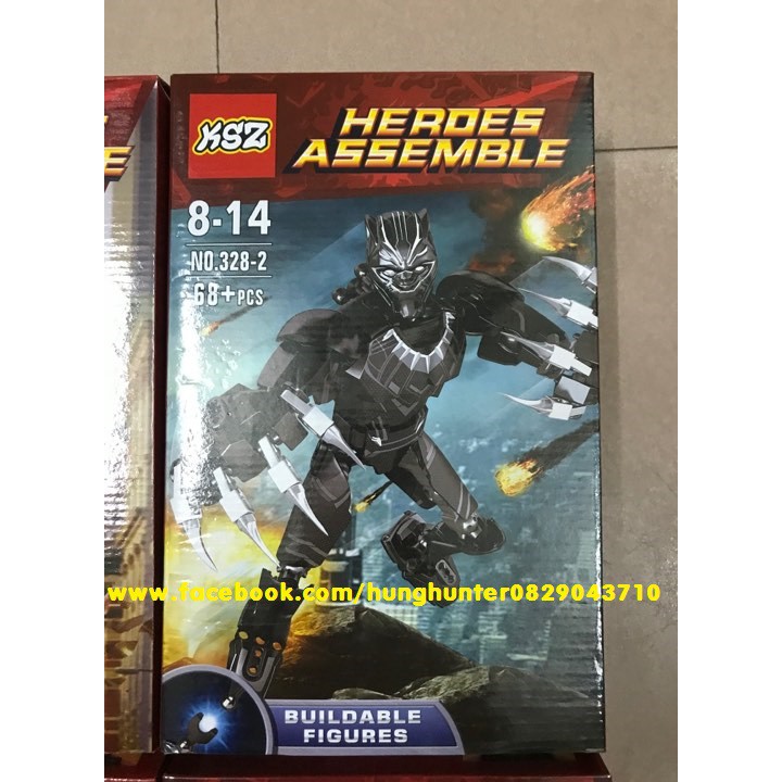 Lego Buildable Figures superheroes nhân vật siêu anh hùng khớp lớn Thanos Black Panther Deadpool Iron-spider Groot