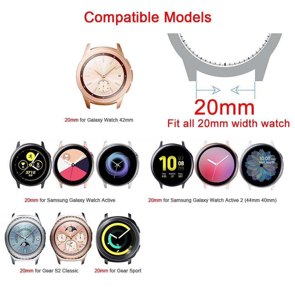 BTLIMER Dây Đeo 20mm Mềm Mại Cho Đồng Hồ Thông Minh Samsung Galaxy Watch Active 2 Huawei Watch GT 2 42MM Honor Magic 2