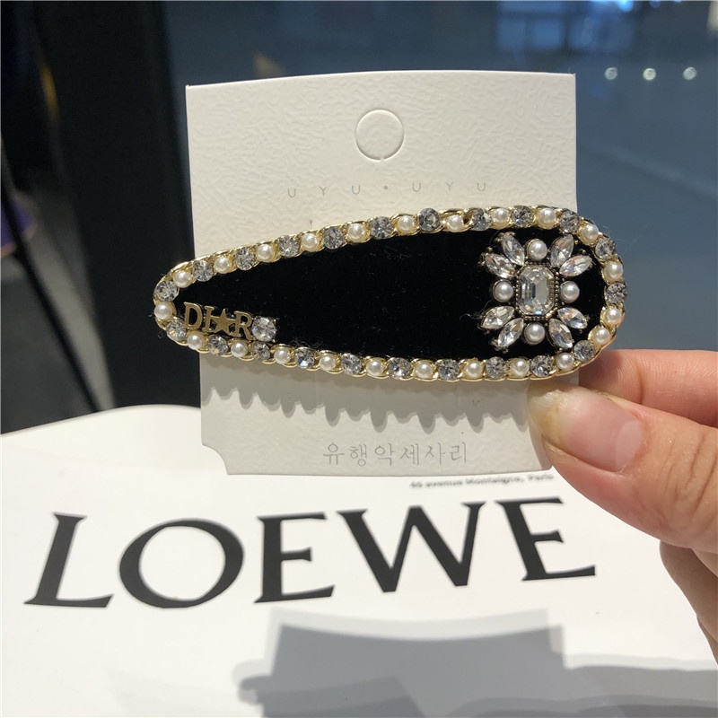 Kẹp Tóc Đính Đá Hình Giọt Nước Phong Cách Baroque Cao Cấp