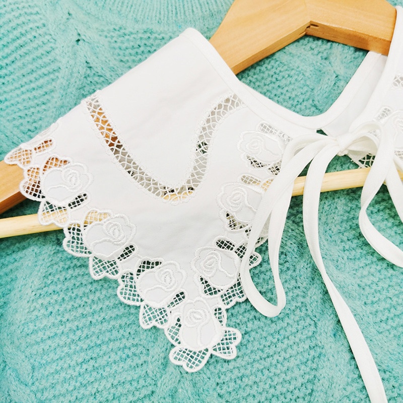 Khăn Choàng Cổ Thêu Ren Hoa Hồng Có Thể Tháo Rời Độc Đáo DIY