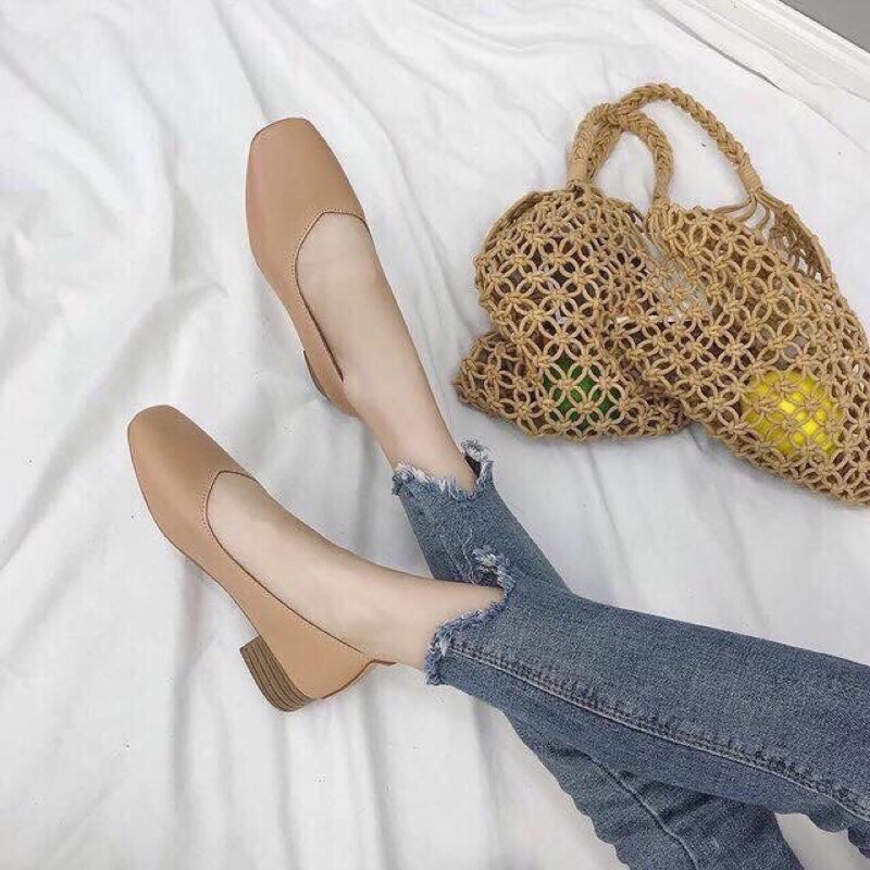 Giày búp bê basic gót 3p thanh lịch hot trend
