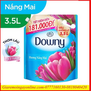 Nước xả vải Downy Nắng Mai Túi 3.5L tặng kèm Gel rửa tay khô Kleen 40ml