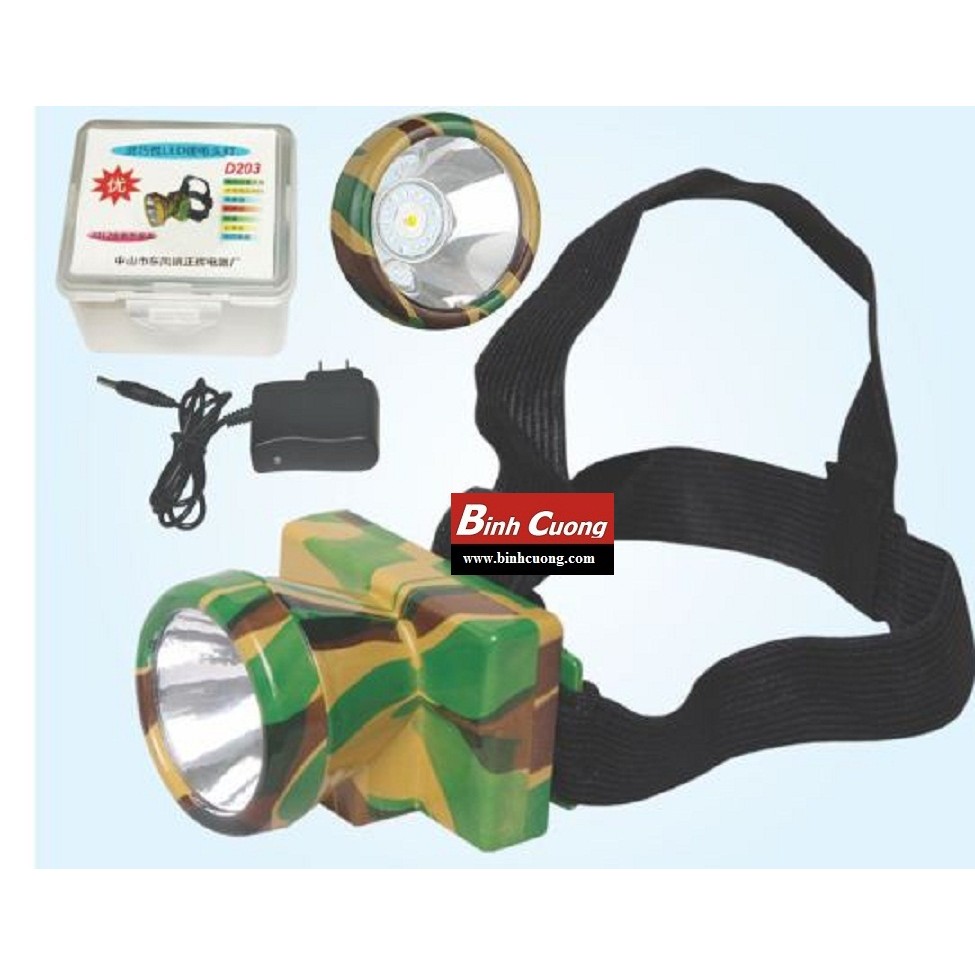 Đèn pin sạc đội đầu nhỏ rằn ri đi đêm tiện lợi