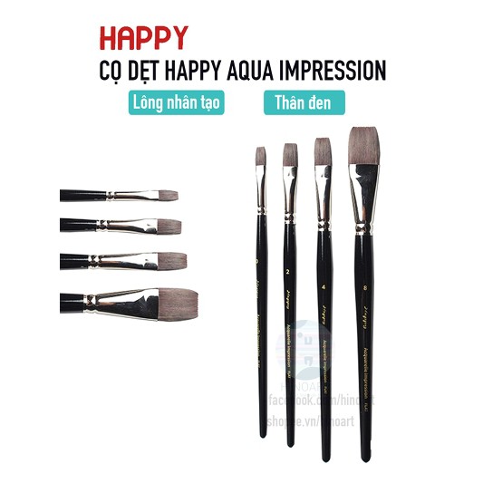 Cọ màu nước hạng họa sĩ Happy Aqua Impression - Đầu Dẹt (flat)