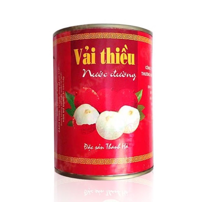 Vải Thiều Ngâm Nước Đường Đóng Lon date mới 565ml - Thanh Hà hàng loại 1