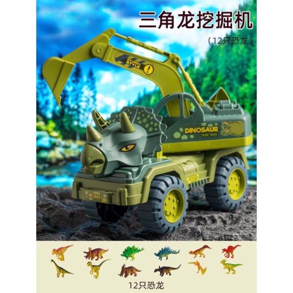 Đồ chơi xe khủng long chở thú EMA