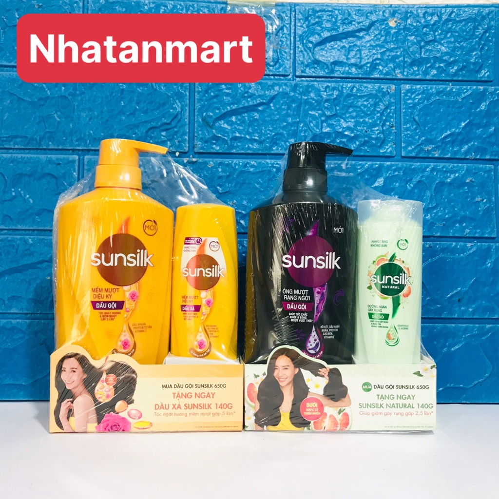 🔥 MUA 1 TẶNG 1🔥 Dầu gội đầu Sunsilk bồ kết 650gr TẶNG KÈM CHAI XẢ(GỘI) MỀM MƯỢT 140G HOẶC KHĂN MẶT