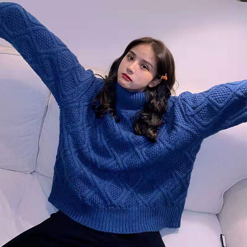 Áo len cổ lọ tay dài phong cách thời trang thanh lịch cho nữ