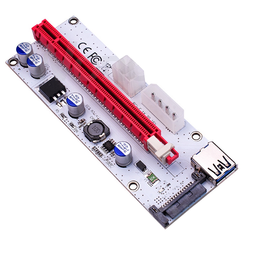 Thẻ chuyển đổi mở rộng LATTCURE PCI-E khe A cố định 16x sang 1x 60cm có dây cáp nguồn ổn định chắc chắn 3 đèn LED chỉ báo | BigBuy360 - bigbuy360.vn