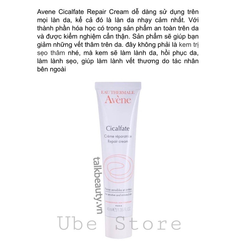 KEM PHỤC HỒI DA AVÈNE CICALFATE REPAIR CREAM 40ML #SALE_OFF_50%