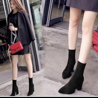 Boot cao cổ da lộn
