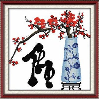 Mẫu thêu chữ thập thư pháp Việt. Chữ Thọ.