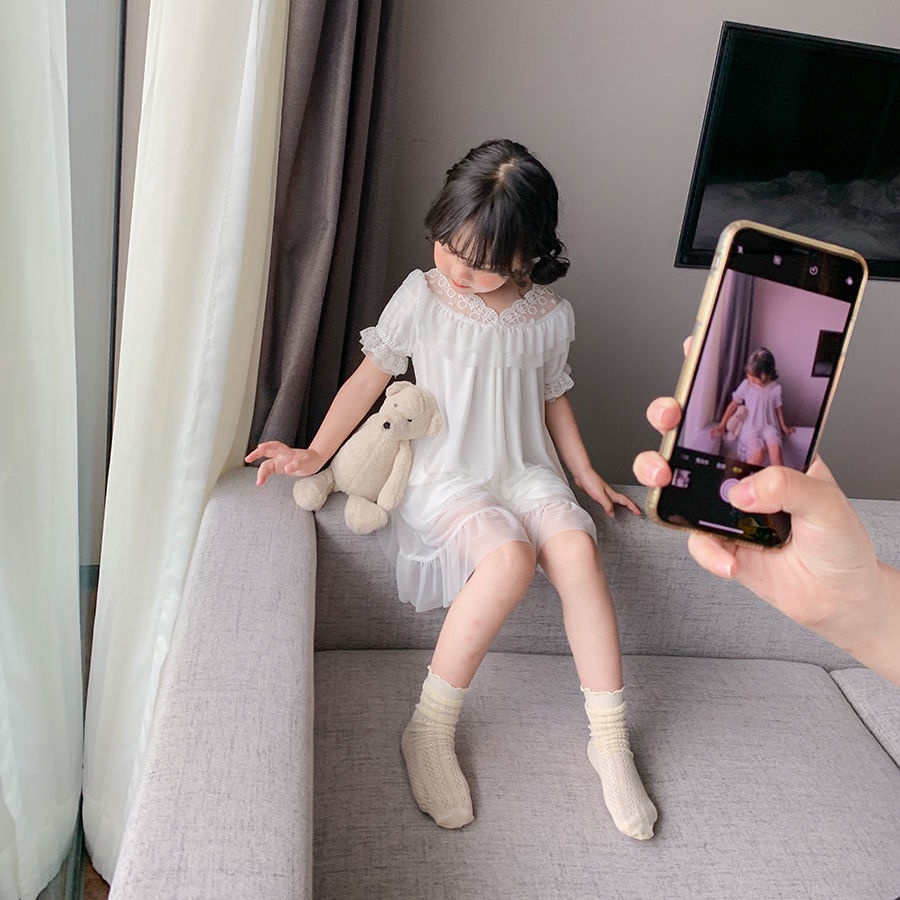 Bộ Đồ Ngủ Pajamas Cotton Nguyên Chất Phong Cách Công Chúa Phương Tây Mùa Hè Mới Cho Nữ