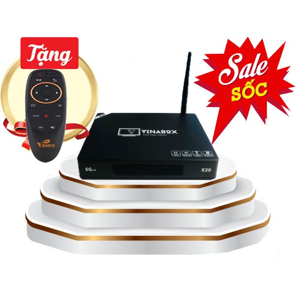 Android VINABOX X20 - Android 10 - Cấu Hình Siêu Mạnh - Chất Lượng Bền Lâu - Khuyến Mãi Chuột Bay + VOICE siêu nhạy