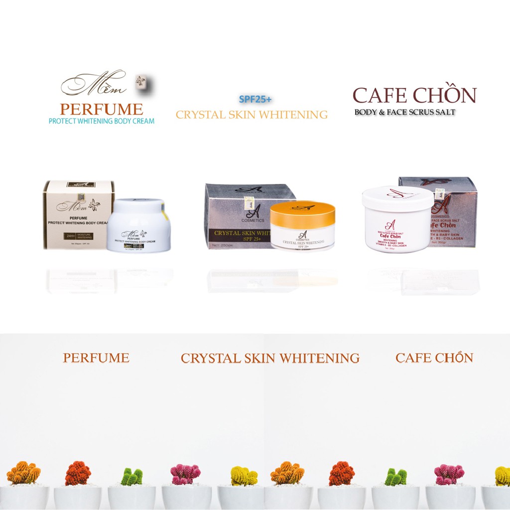 Combo Kem Body Mềm , Ủ Trắng Pha Lê Tinh Thể Nước & Muối Tẩy Tế Bào Chết Cafe Chồn Acosmetics | BigBuy360 - bigbuy360.vn