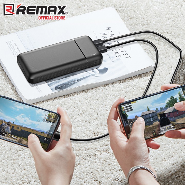 Pin Sạc Dự Phòng 20000mAh Remax RPP-166 Lango Series Fast Charing 2.1A Tích Hợp 2 Cổng USB