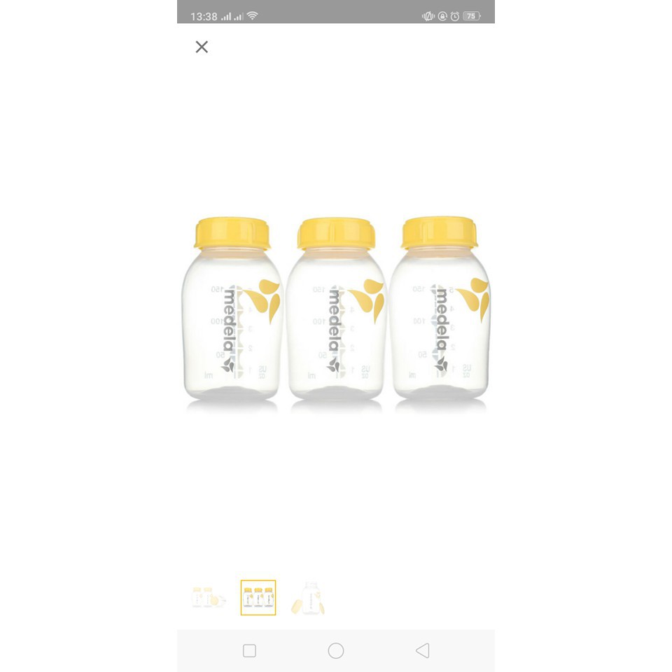 Bình trữ sữa Medela 150ml chính hãng - logo màu