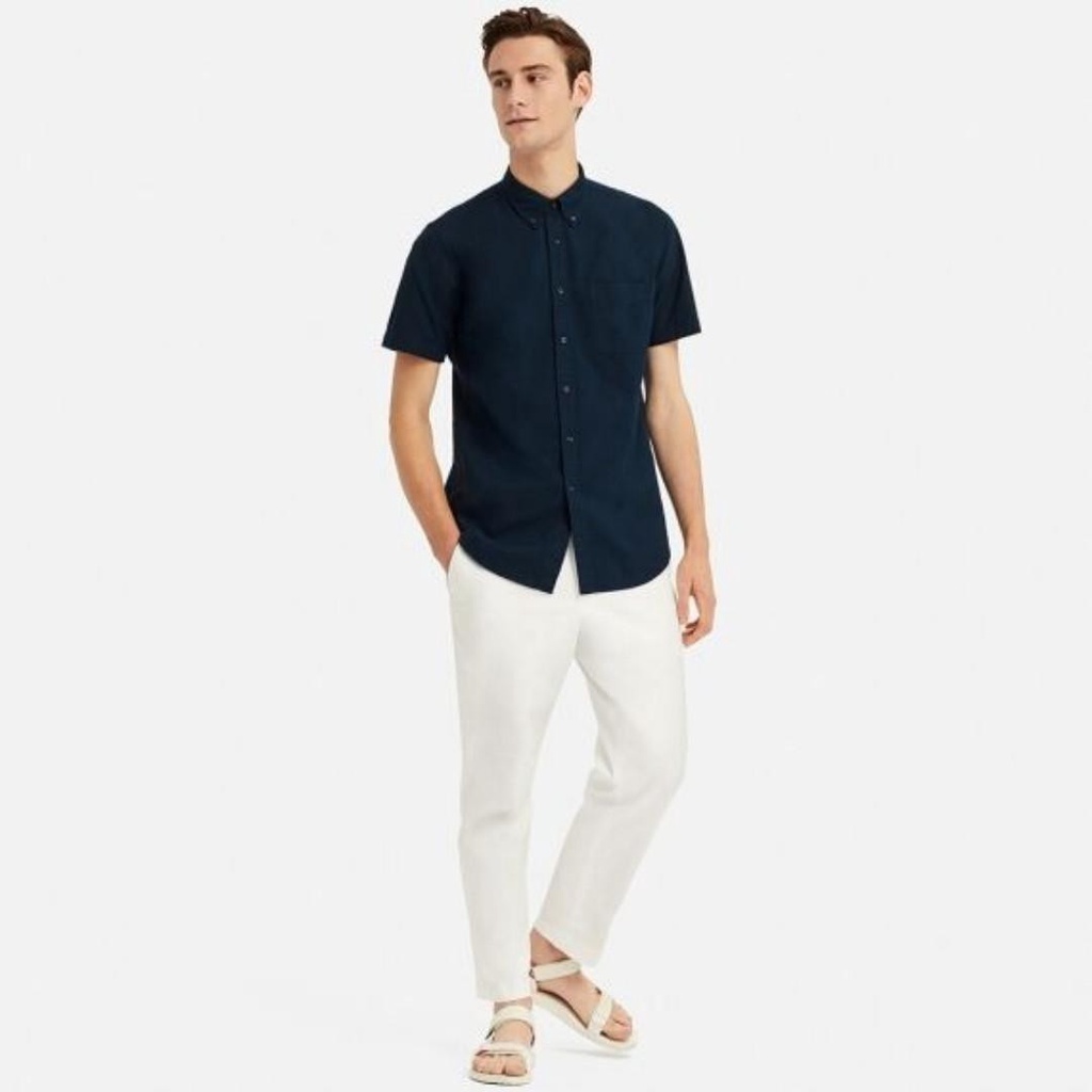 Áo sơ mi nam ngắn tay cotton oxford xuất xịn