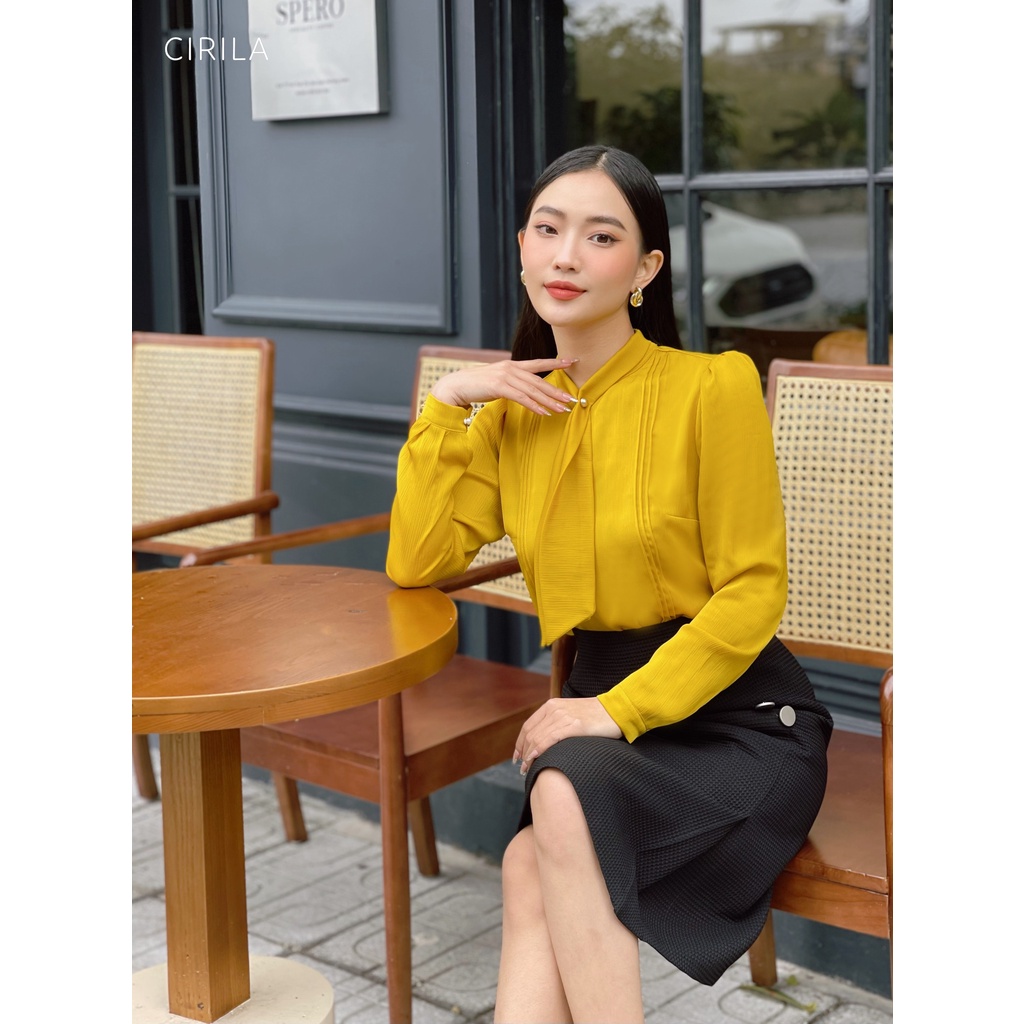 Sơ mi vàng mustard Cirila