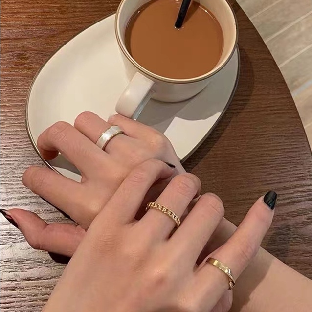 Bộ Ba Nhẫn Thời Trang Sang Trọng Kiểu Cổ Điển Dành Cho Nữ