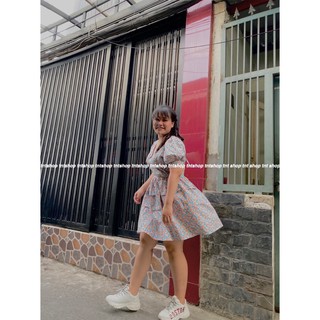 ĐẦM HOA CỔ V [ TNT Shop Bigsize 60kg - 90kg ] Ảnh thật 100%